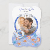 Nautical Beach Wedding Theme Card Save The Date (Rückseite)