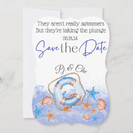 Nautical Beach Wedding Theme Card Save The Date