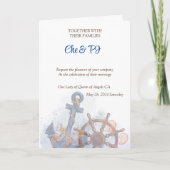 Nautical Beach Wedding Theme Einladung (Vorderseite)