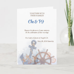 Nautical Beach Wedding Theme Einladung