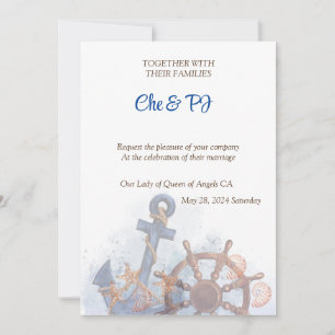 Nautical Beach Wedding Theme Einladung