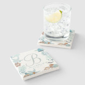 Nautical Beach Wedding | Untersetzer aus benutzerd (Seitenansicht)