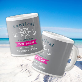 Nautical Best Sailor Gray Jumbo-Tasse
