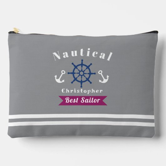 Nautical Best Sailor Gray Zubehörtasche (Vorderseite)