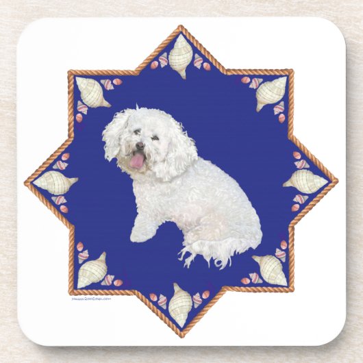Nautical Bichon Frise Untersetzer (Vorderseite)