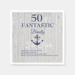 Nautical Birthday Party Navy Blue Fun Fakten Serviette
