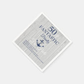 Nautical Birthday Party Navy Blue Fun Fakten Serviette (Ecke)