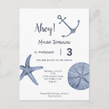Nautical Birthday Post Card jeden Alters