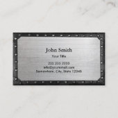 Nautical Black Anchor Dark Gerahmt Cool Metal Visitenkarte (Rückseite)