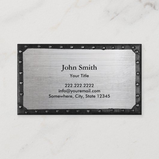 Nautical Black Anchor Dark Gerahmt Cool Metal Visitenkarte (Rückseite)