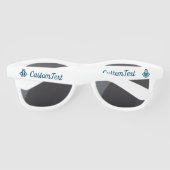 Nautical Blue Anchor Custom Plastic Sonnenbrille (Rückseite)