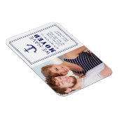 Nautical Blue Anchor Foto Moving New Address Magnet (Rechte Seite)