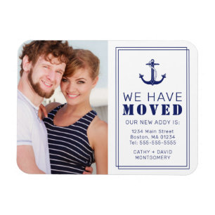 Nautical Blue Anchor Foto Moving New Address Magnet