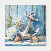 Nautical Blue Anchor Fridge Magnet (Vorne)