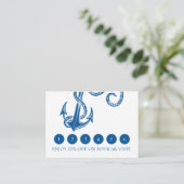 Nautical Blue Anchor Loyalty Card Begleitkarte (Stehend Vorderseite)
