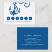 Nautical Blue Anchor Loyalty Card Begleitkarte (Vorne/Hinten)