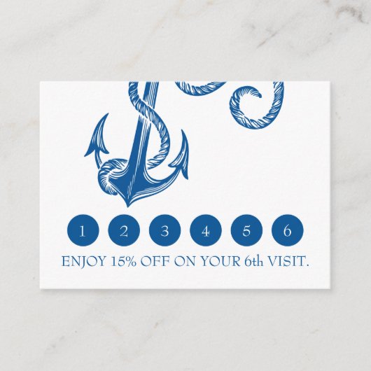 Nautical Blue Anchor Loyalty Card Begleitkarte (Vorderseite)