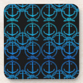 Nautical Blue Anchor Motif-Untersetzer Getränkeuntersetzer (Vorderseite)