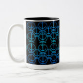 Nautical Blue Anchor Motif Zweifarbige Tasse (Links)