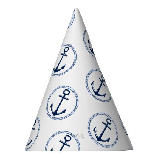 Nautical Blue Anchor Party Hat Partyhütchen (Rechts)