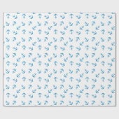 Nautical Blue Anchor Sea Party Geschenkpapier (Flach)
