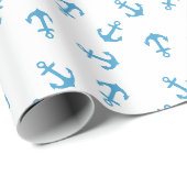 Nautical Blue Anchor Sea Party Geschenkpapier (Rolleneckpunkt)