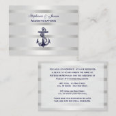 Nautical Blue Anchor Silver Wt BG Unterkünfte Begleitkarte (Vorne/Hinten)