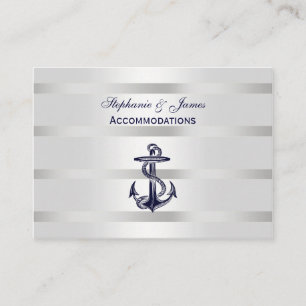 Nautical Blue Anchor Silver Wt BG Unterkünfte Begleitkarte