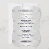 Nautical Blue Anchor Silver Wt BG V Wedding Einladung (Rückseite)