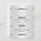 Nautical Blue Anchor Silver Wt BG V Wedding T Einladung (Rückseite)