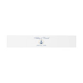 Nautical Blue Anchor Wedding Einladungsbanderole (Flach)
