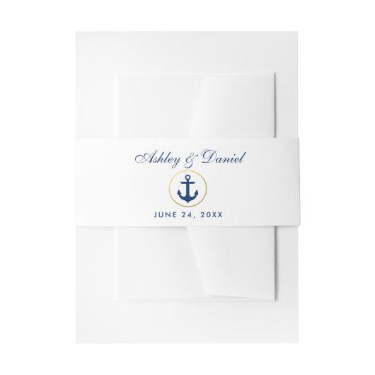 Nautical Blue Anchor Wedding Einladungsbanderole (Vorderseite Beispiel)