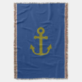 Nautical Blue and Gold Anker Decke (Vorderseite Vertikal)