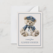 Nautical Blue Baby Bear Personalisiert Mitteilungskarte (Vorderseite)