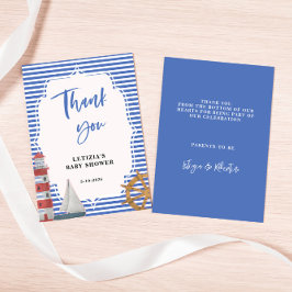Nautical Blue Baby Dusche Dankeskarte