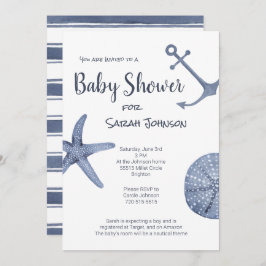 Nautical Blue Baby Dusche Einladung