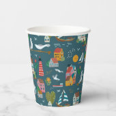 Nautical Blue Baby Dusche Party Pappbecher (Rückseite)