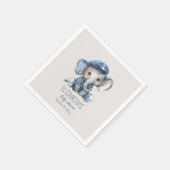 Nautical Blue Baby Elephant Baby Shower Serviette (Ecke)