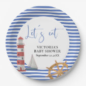 Nautical Blue Baby Shower Pappteller (Vorderseite)