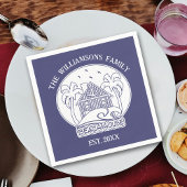 Nautical Blue Beach House Anchor Serviette