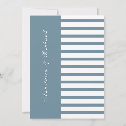 Nautical Blue Beach Muschel Fossil Wedding Einladung (Rückseite)