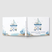 Nautical Blue Boat Ahoy Es ist ein Baby-Duschgel Gästebuch (Voll)