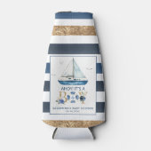 Nautical Blue Boat Ahoy Es ist eine Baby-Dusche Flaschenkühler (Vorderseite)