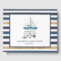 Nautical Blue Boat Ahoy Es ist eine Baby-Dusche