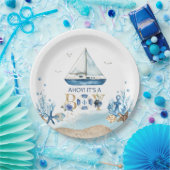 Nautical Blue Boat Ahoy Es ist eine Baby-Dusche Pappteller (Party)