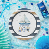 Nautical Blue Boat Ahoy Es ist eine Baby-Dusche Pappteller (Party)