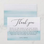Nautical Blue Boy Baby Shower | Elegant Script Dankeskarte (Vorne/Hinten)