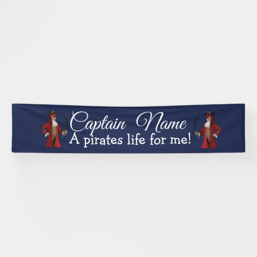 Nautical Blue Boy Party Pirate Banner (Horizontal)