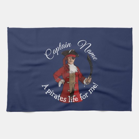 Nautical Blue Boy Party Pirate Geschirrtuch (Horizontal)