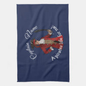 Nautical Blue Boy Party Pirate Geschirrtuch (Vertikal)